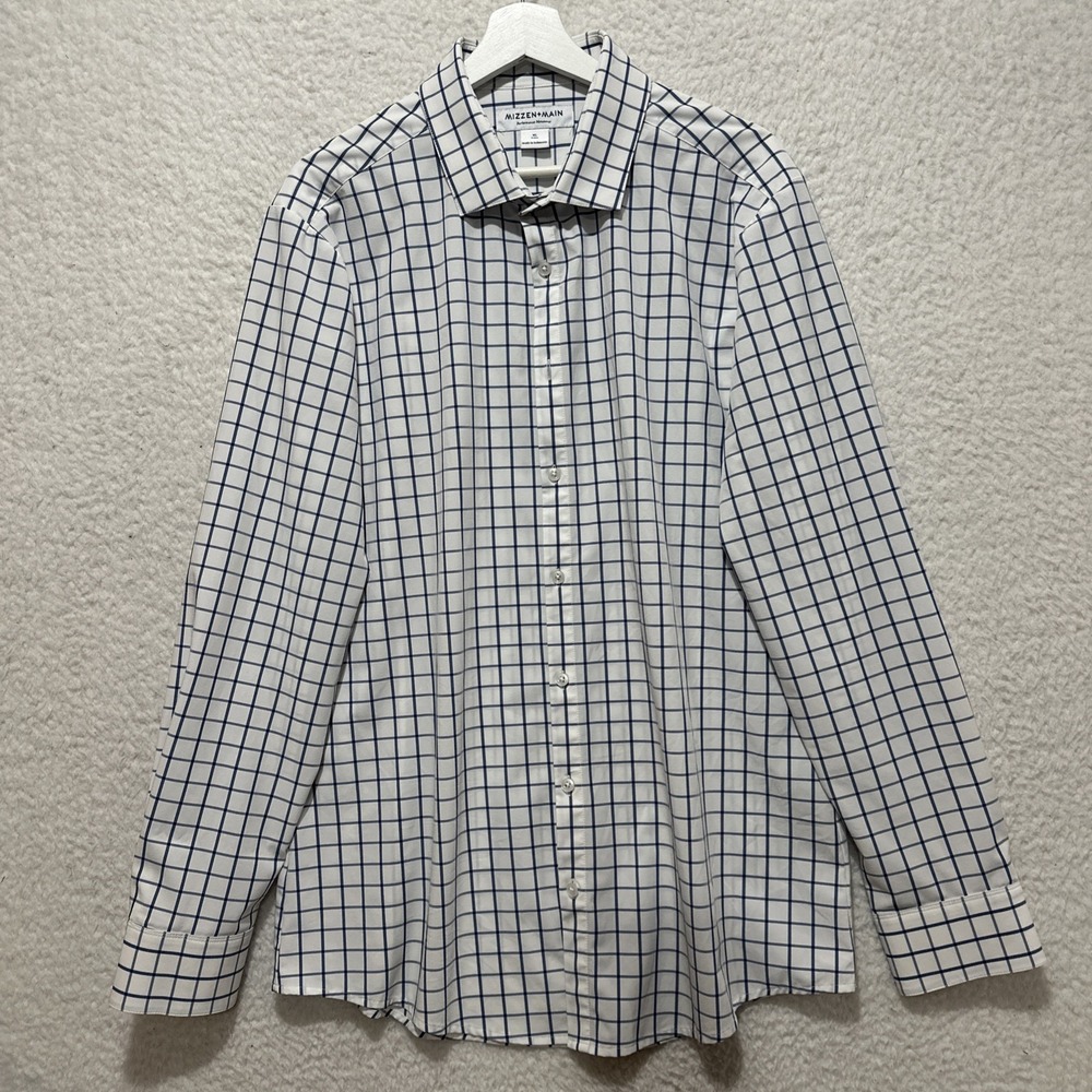 Mizzen+Main Leeward Performance Button Down Shirt Men's Size XL White‎ Stretch